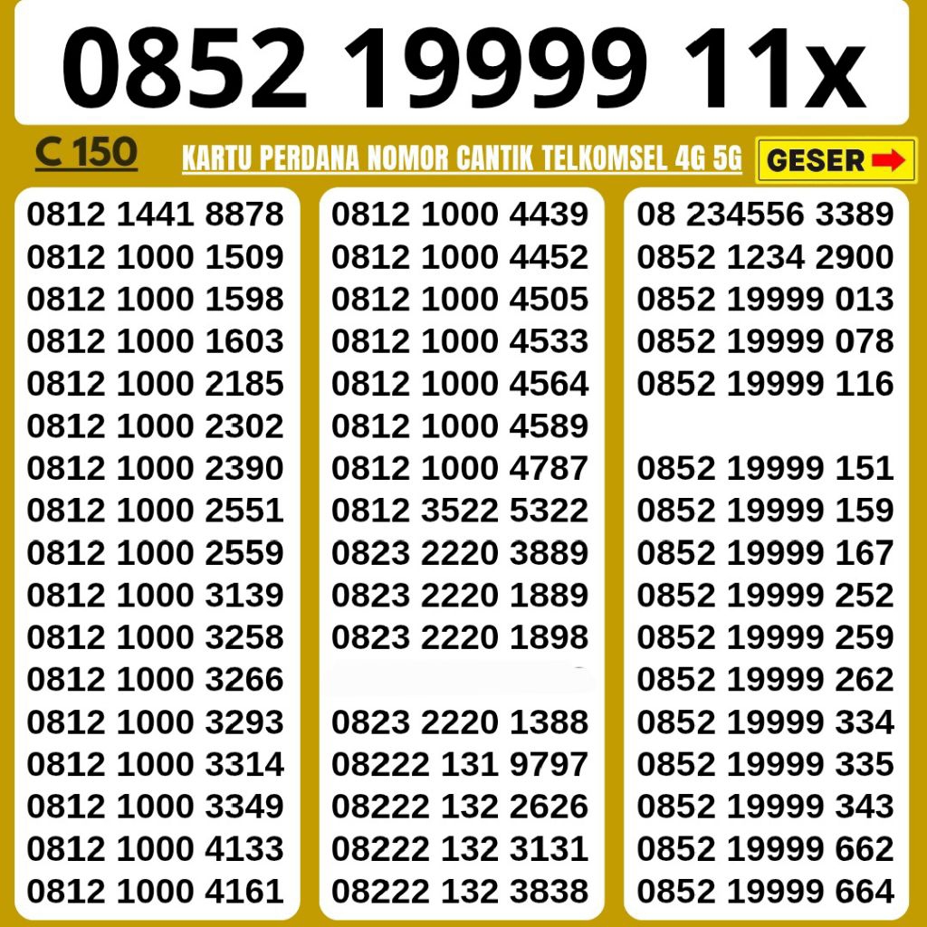 NOMOR CANTIK TELKOMSEL 19999 KARTU PERDANA 12 DIGIT 11 DIGIT 10 DIGIT MURAH KARTU PERDANA SIMPATI TE