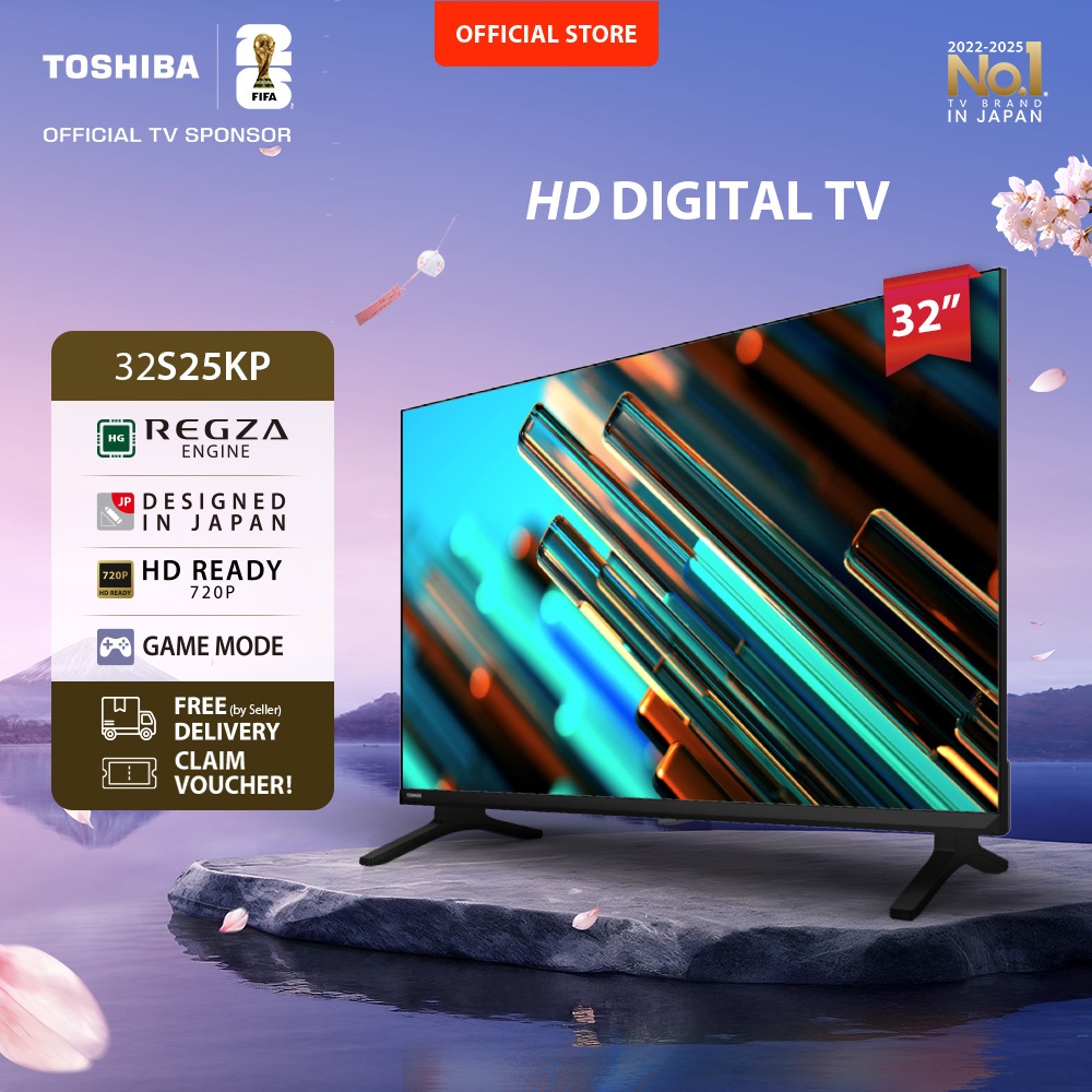 [KHUSUS SPAYLATER] Toshiba TV 32" HD Digital TV - Dolby Audio Regza Game Mode HDMI USB - 32S25KP