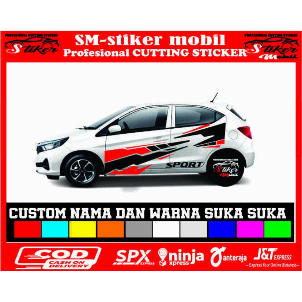 promo kanan kiri stiker mobil brio satya brio ayla agya mobilio stiker variasi mobil