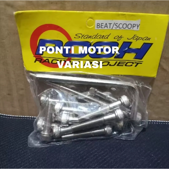 PONTI MOTOR baut blok mesin cvt beat karbu scoopy karbu baut blok beat karbu scoopy karbu full set p