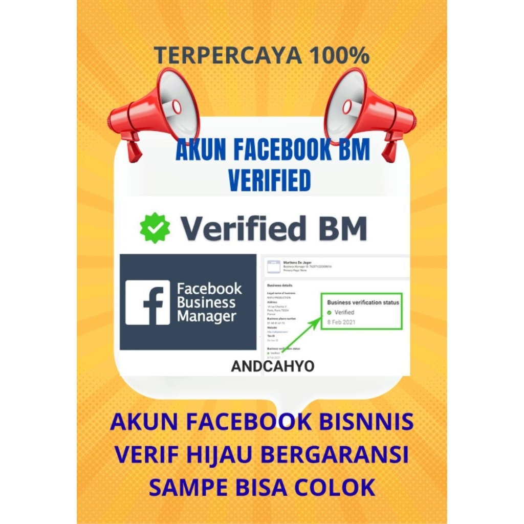 AKUN FACEBOOK BISNIS VERIFIED BERGARANSI