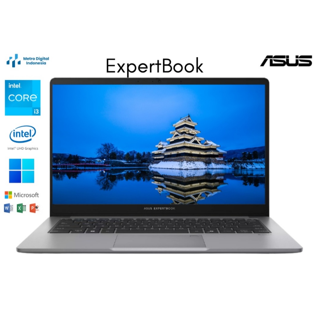 ASUS Bisnis Expertbook P1403CVA Core 3 100U RAM24GB SSD1TB 14'' Fhd Windows 11 OHS