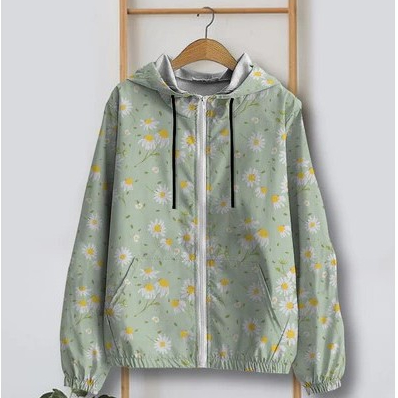 Jaket Parasut Printing Motif Flower Bunga Bunga / custom / size S - jumbo