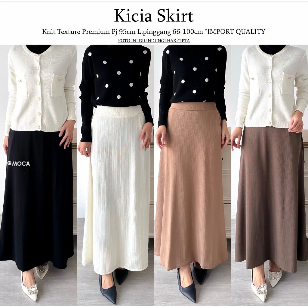 Kicia Skirt Rok Jumbo Allsize Premium Knit Uniqlo Original Ori Moca Berlabel
