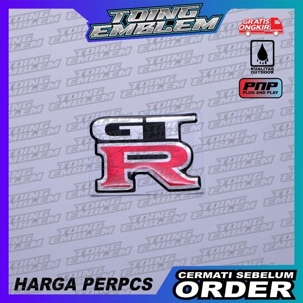Emblem logo gtr nissan / emblem timbul nissan gtr / sticker gtr / stiker logo nissan gtr / emblem 3d
