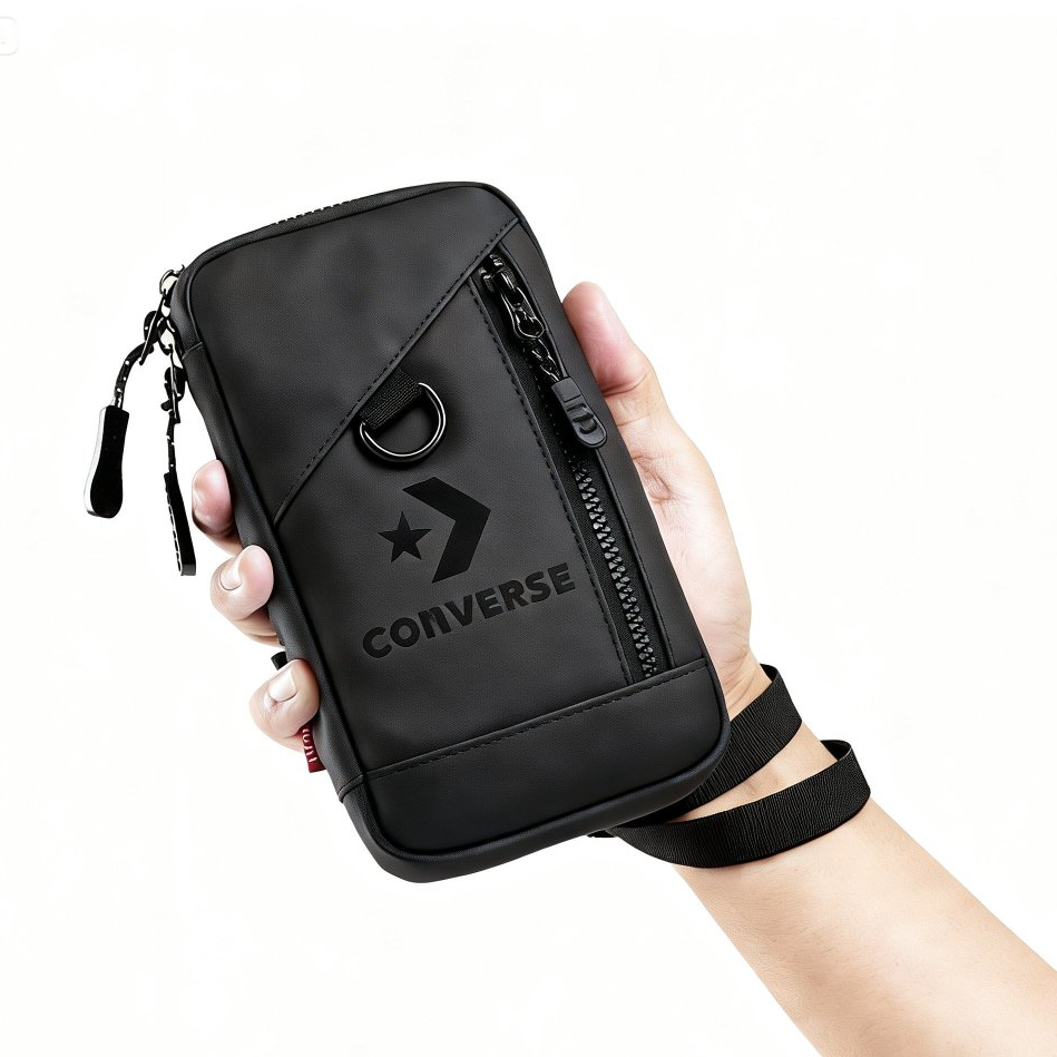 Sling Bag Mini Gadget All Black Tas Selempang HP Pria Sporty Tas Kecil Lari Gym Travel Anti Air