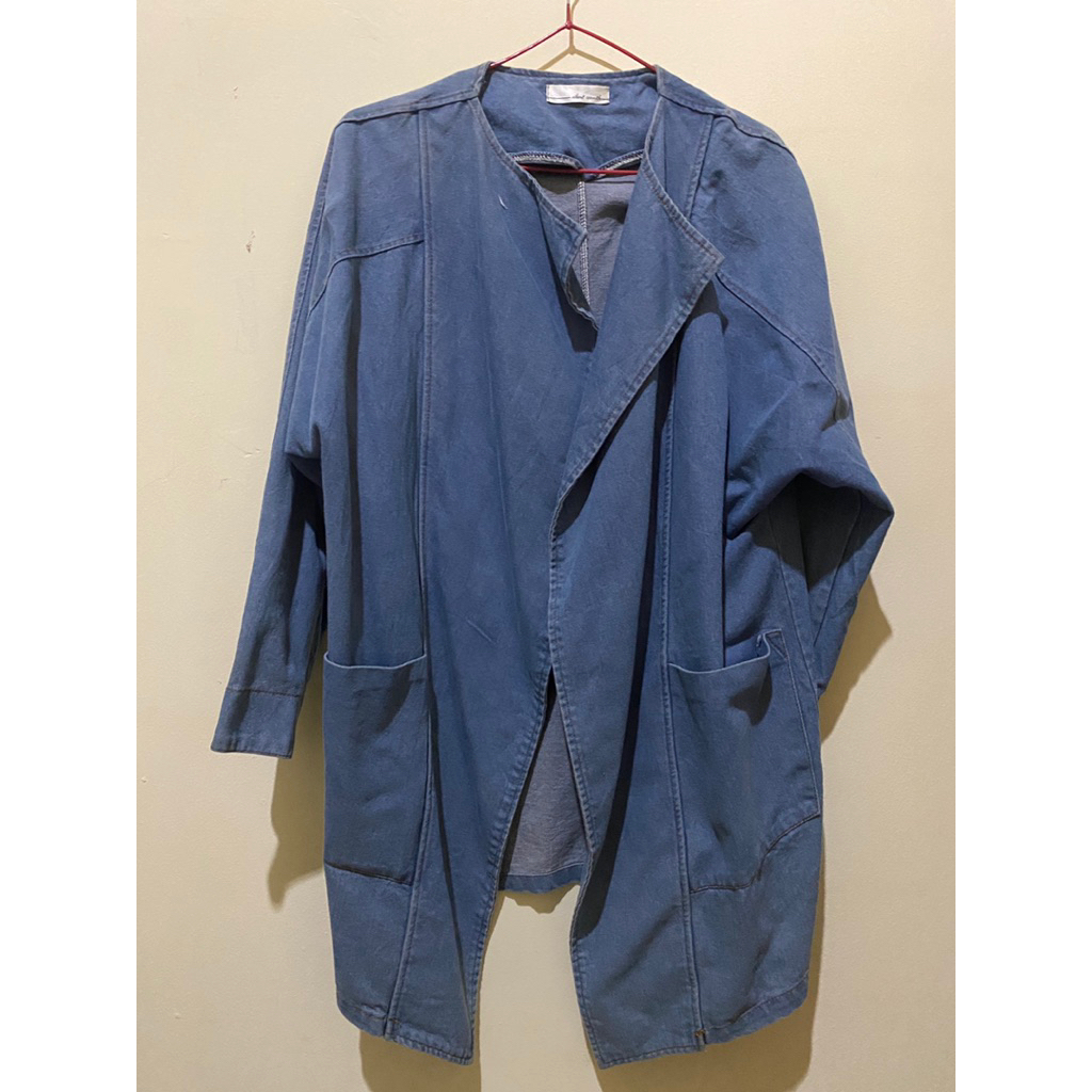 outer jaket jeans oversize ala jepang kimono