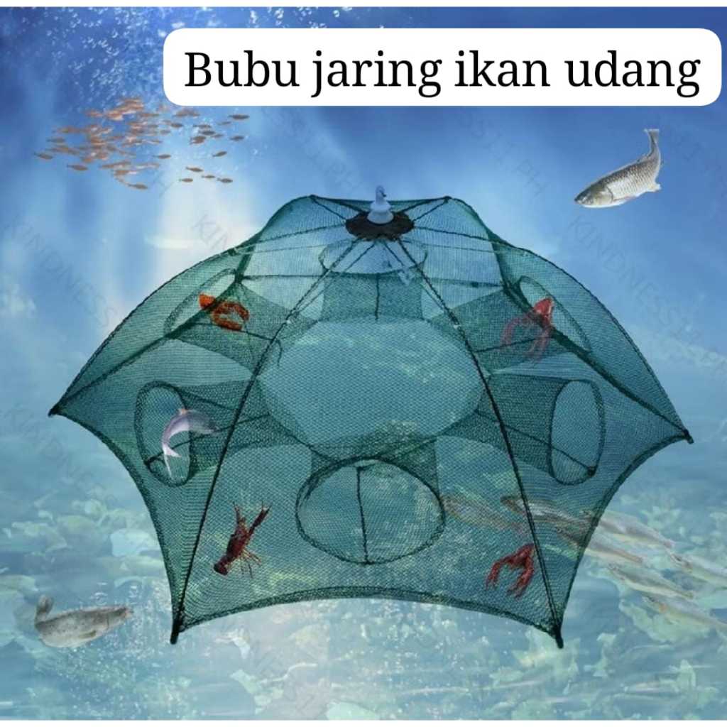 Jaring Ikan Perangkap Bubu Payung Ikan 4 - 16 Lubang Alat Perangkap Ikan Fishing Net