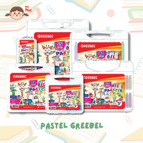 TTOTTO GREEBEL Crayon Pentel Oil Pastels 12 18 24 36 48 55 Warna | Set Drawing Coloring Art Supplies