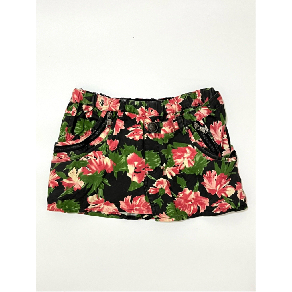 Denim Asymmetric Skort Y2k - Rok Mini