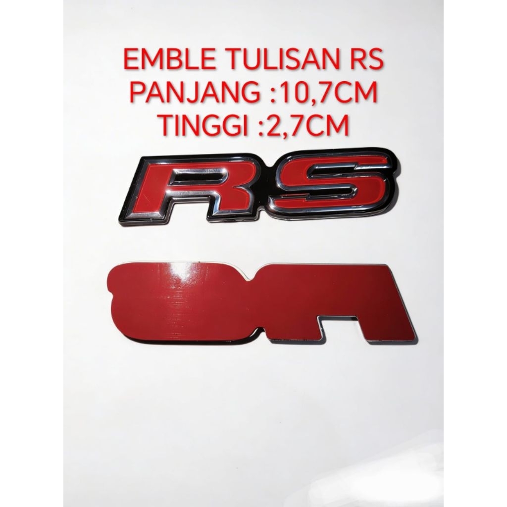 EMBLEM TULISAN RS BELAKANG HONDA MOBILIO JAZZ RS BRIO RS