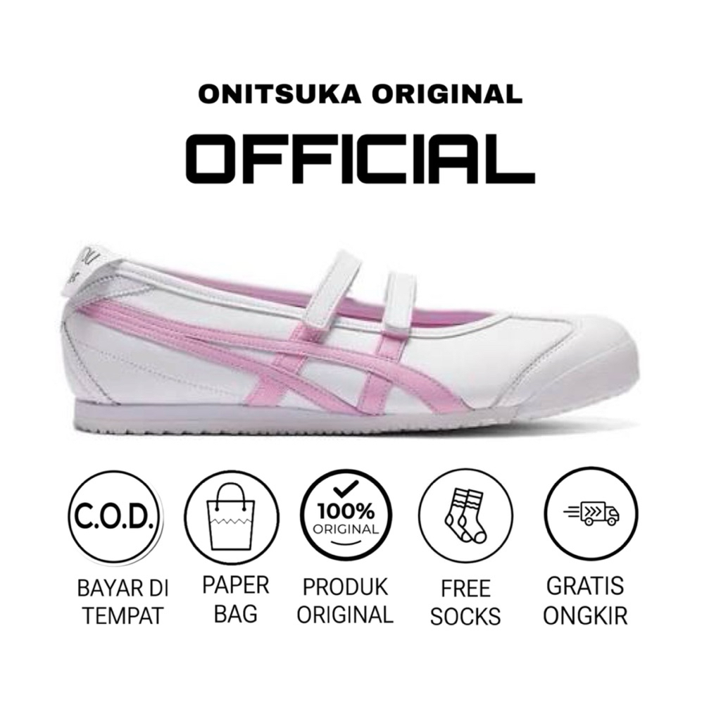 Sepatu Onitsuka Tiger TGRS White Pink Sepatu Wanita Sepatu Sneakers