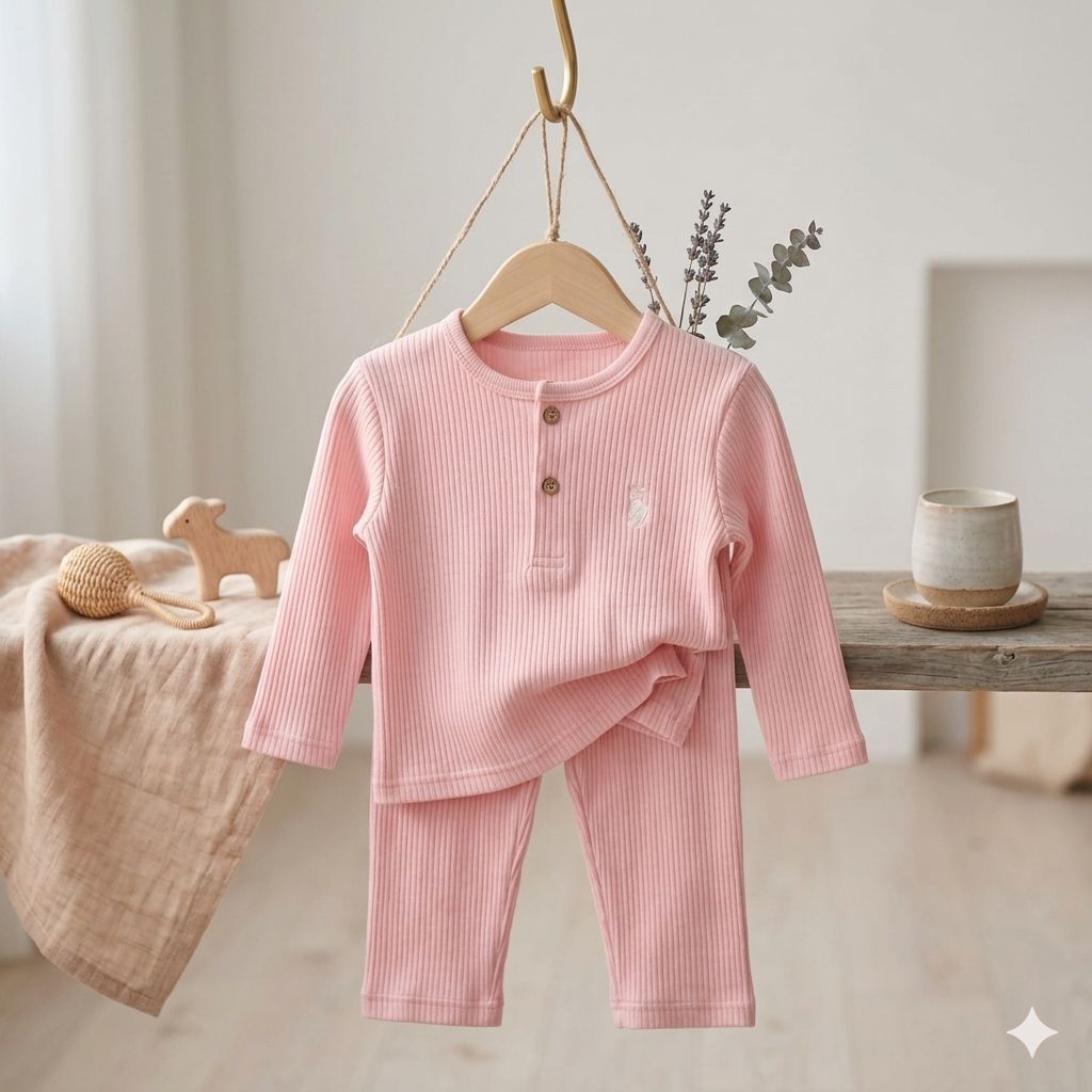 [NEW] Setelan knit anak bayi polo rl - baby pink