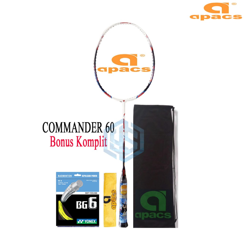 Raket Badminton Apacs Commander 60 Bonus Komplit Commander 60