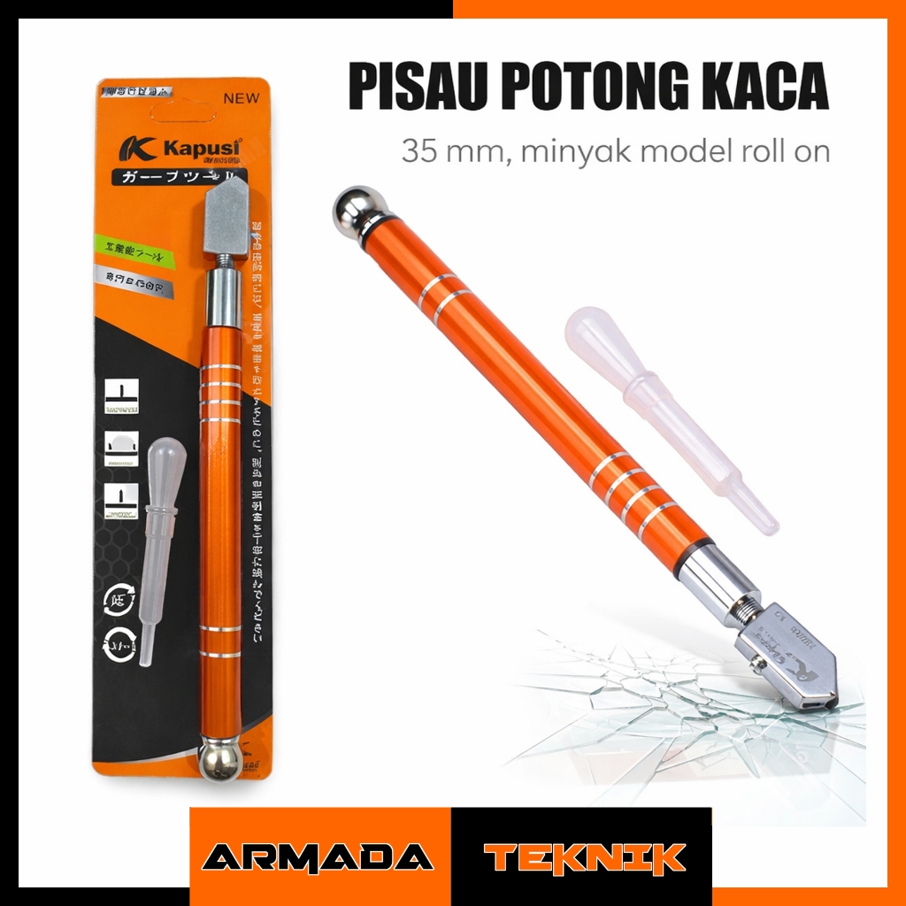 Pisau Potong Kaca Minyak Kapusi Pemotong Kaca Oil Glass Cutter 35mm