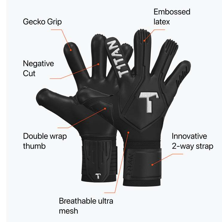 Sarung Tangan Kiper TITAN Legend 1.0 Black-Out T1TAN 4262478412051