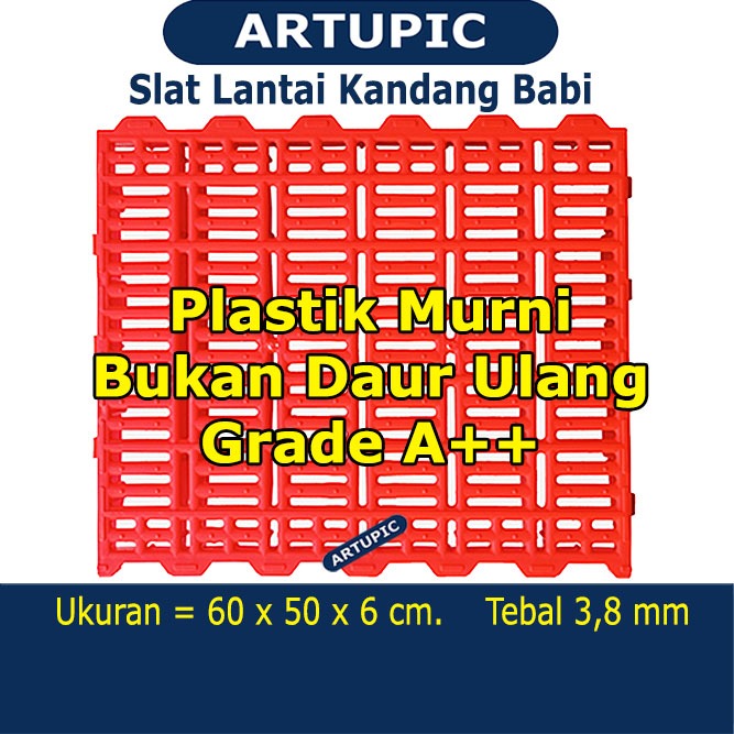 Slat Lantai Plastik Kandang Babi Artupic bisa Kambing 60x50cm ORANGE