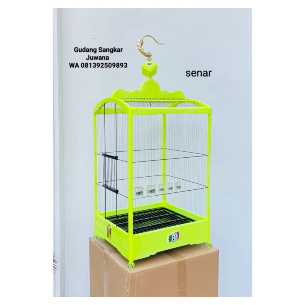 Sangkar BRO Koper Polos No.2 Ruji Senar Pion kotak dadu + Fullset Kerodong + Free Pallet Kayu