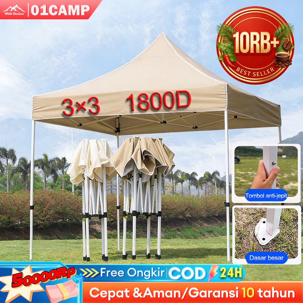 Tenda lipat Jualan  Tenda lipat 3x3/tenda jualan 2x3/Bazar 1800D Outdoor Tenda Gazebo/Tenda Bazar Pa