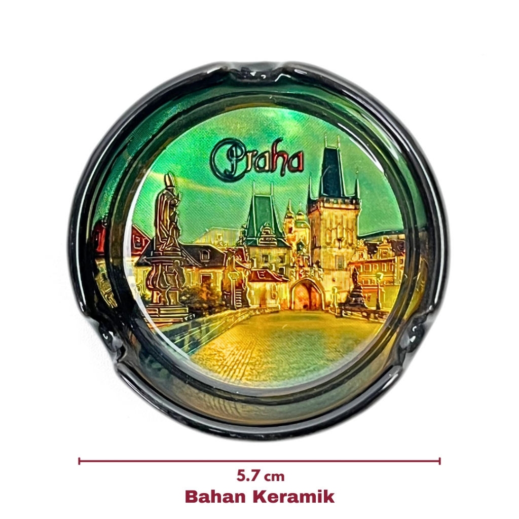 Asbak keramik Praha souvenir dari negara Cekoslowakia