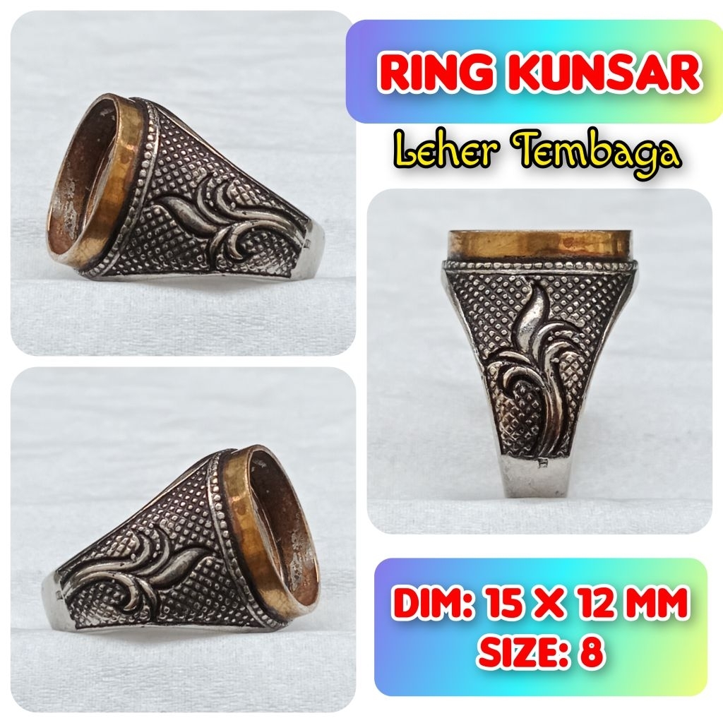 Cincin Emban Batu Akik dan Permata Leher Tembaga.14