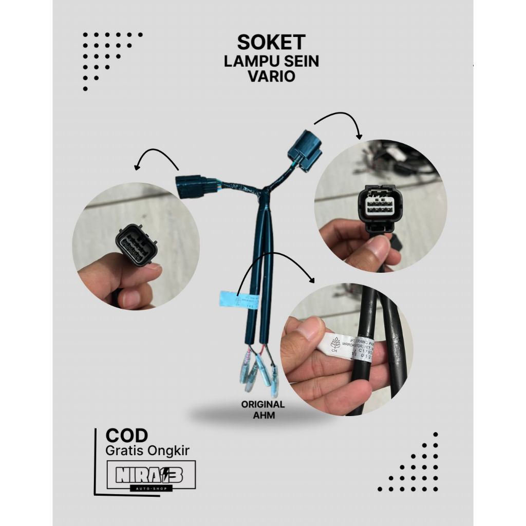 Kabel Socket kabel soket spion led lampu sein Honda Vario 125 150 160 Original