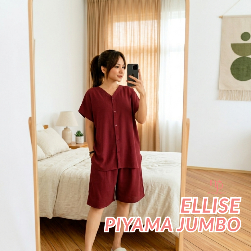 Nyamanpisan - Ellise Baju Setelan Wanita Busui Kancing Celana Selutut Kekinian Piyama Terbaru 2026