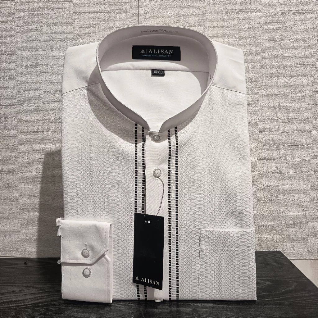 SPESIAL PROMO LENGAN PANJANG REGULER ALISAN Koko Fashion 00441 Motif Garis Tengah Hitam