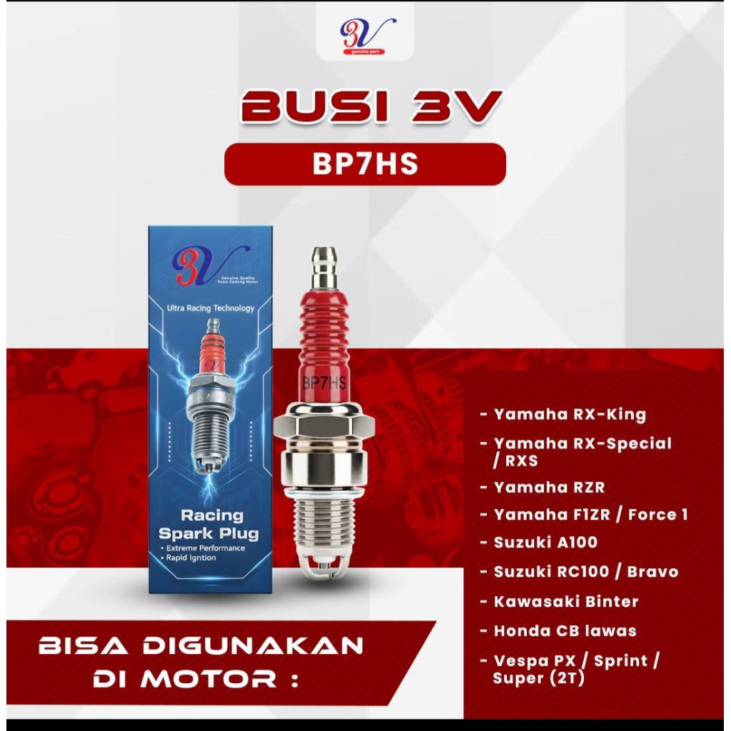 BUSI RACING KAKI TIGA BP7HS ISI PERKOTAK 10PCS