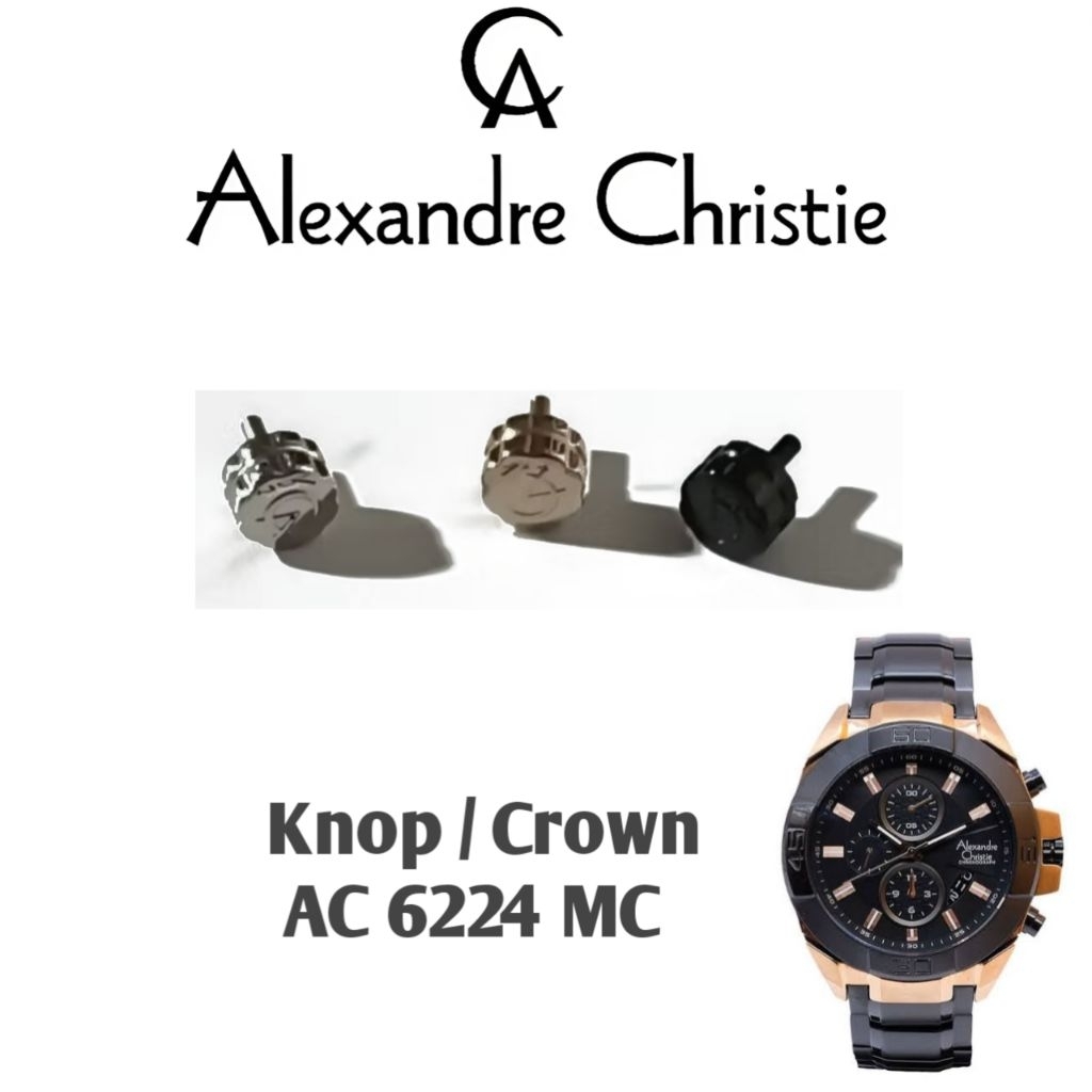 Knop / Crown Original untuk Jam Tangan Alexandre Christie Type AC 6224 MC