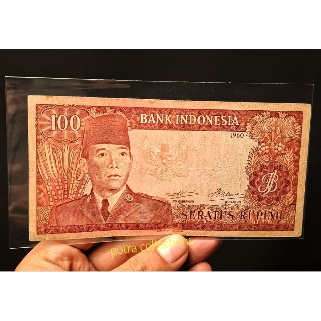 100 rupiah seri sukarno tahun 1960 (A10)