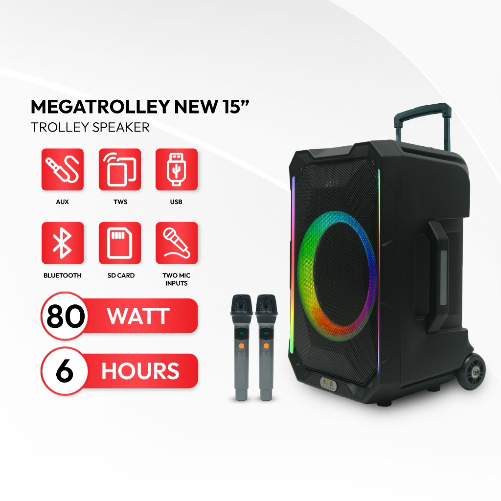 Tanaka Speaker 12 & 15 inch megatrolly mic wireless 2 garansi resmi