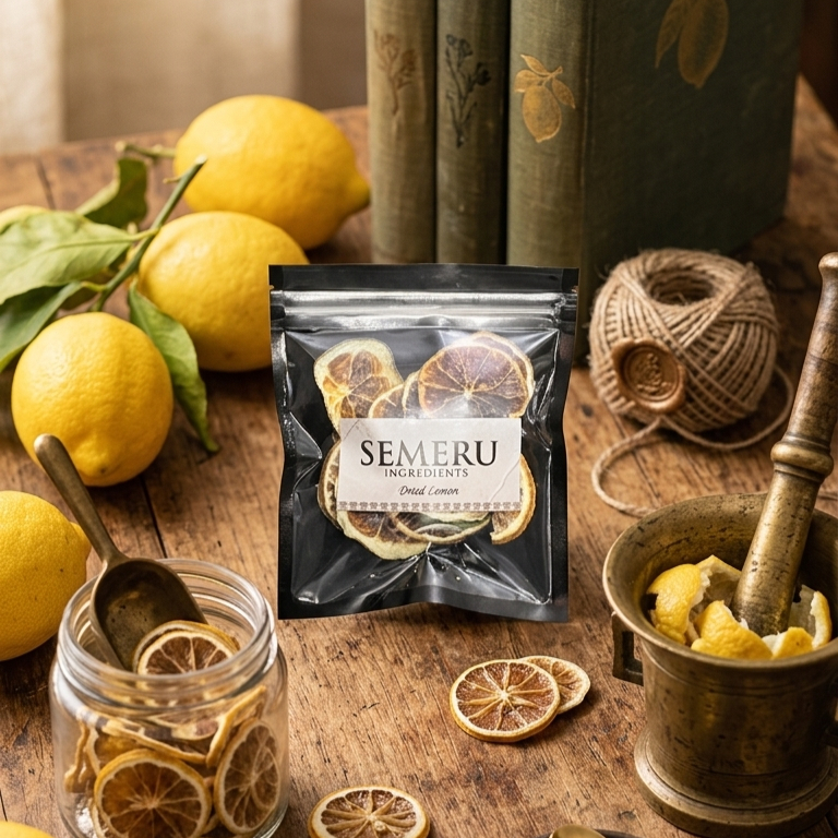 Lemon Kering Iris (Dried Lemon) untuk Garnish | Hiasan Minuman & Dessert Estetik | Semeru Ingredient