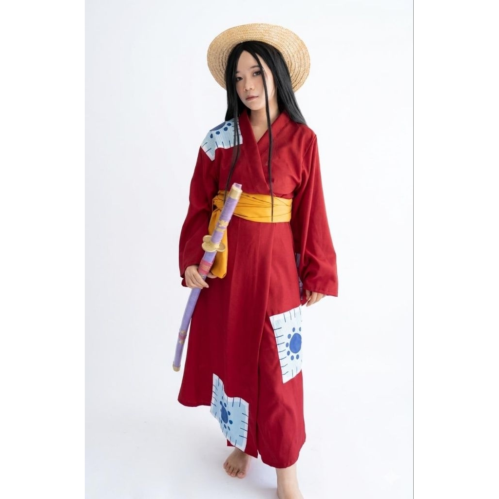 RENTAL COSPLAY ANIME ONE PIECE MONKEY D LUFFY WANO BISA UNTUK WANITA DAN PRIA