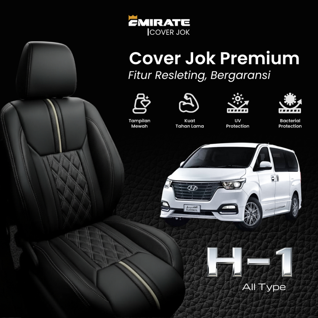 Sarung Jok/Cover Jok Emirate Bergaransi dengan Resleting Mobil Hyundai H1