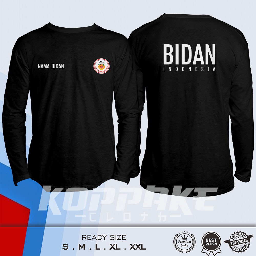 Kaos IBI Ikatan Bidan Indonesia DB (tanpa sablon bendera) Lengan Panjang Baju Distro