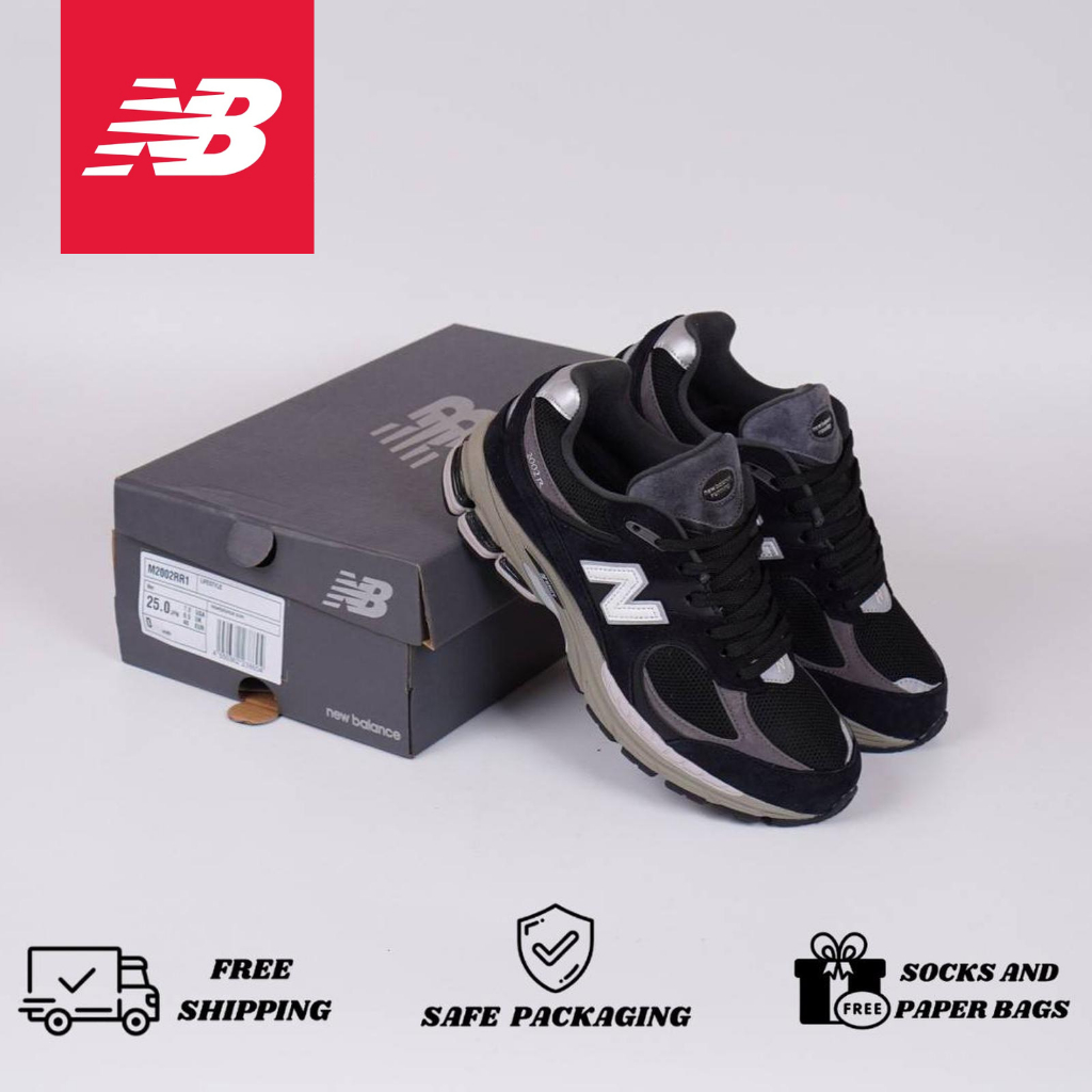 Sepatu New Balance 2002R Black Grey Original Pria Wanita NB 2002R Premium Sneakers Import Quality Be