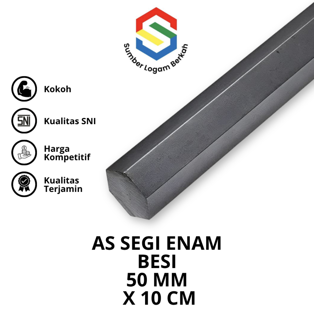 as segi enam hexagonal besi 50 mm
