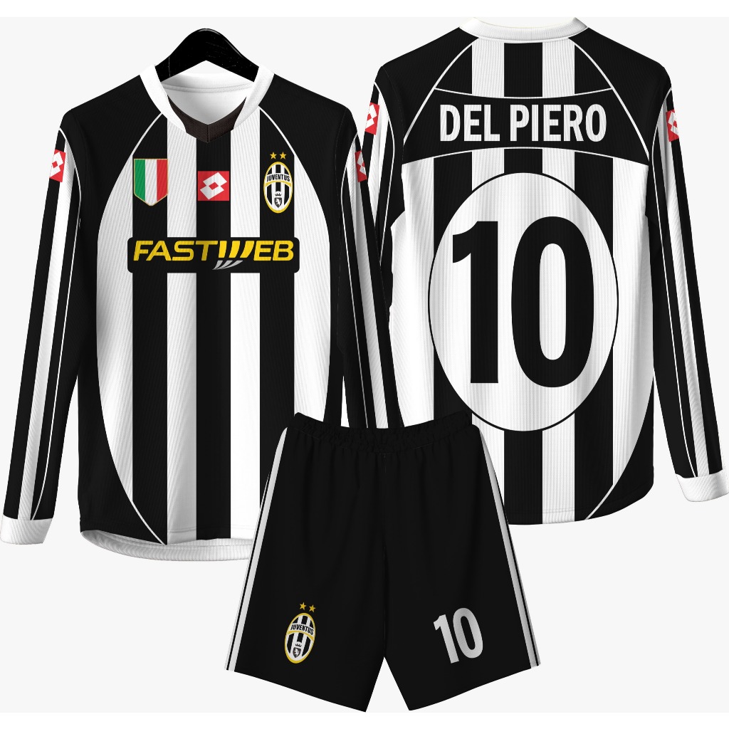JERSEY B0LA JUVENTUS H0ME 2002-2003 LENGAN PANJANG Free Custom Nama dan No Punggung