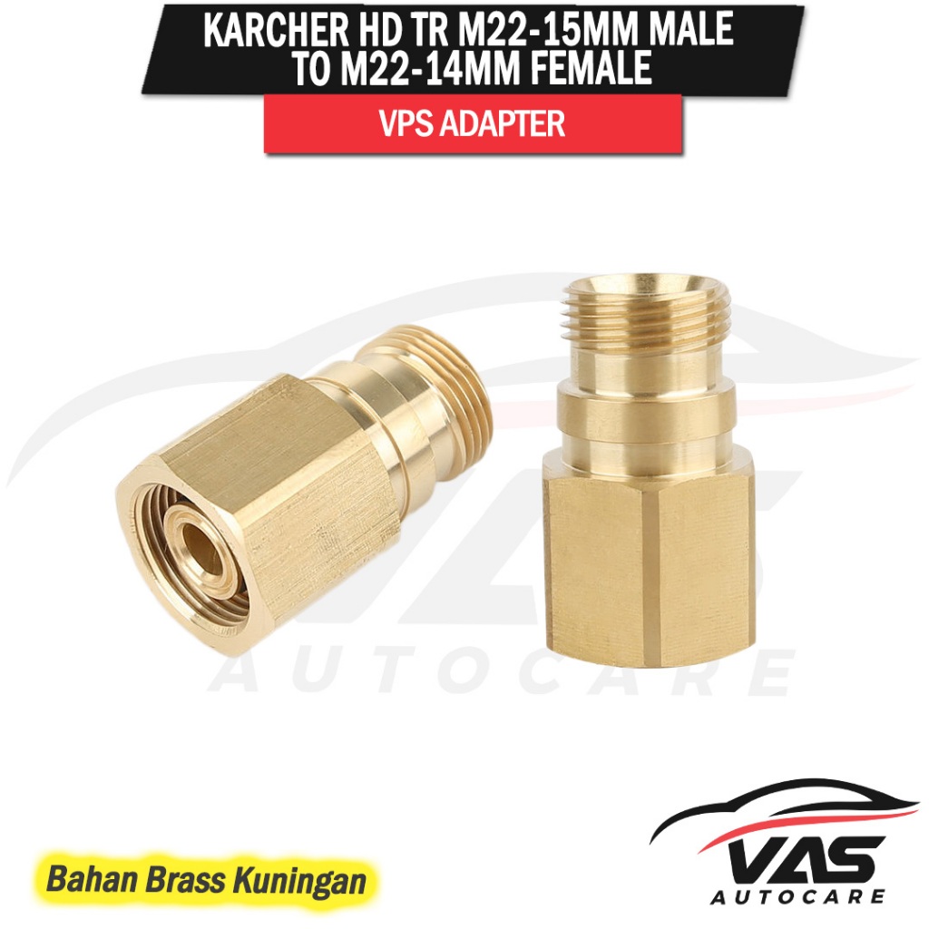 VPS Adapter Karcher HD TR M22 15mm Male to M22 14mm Female