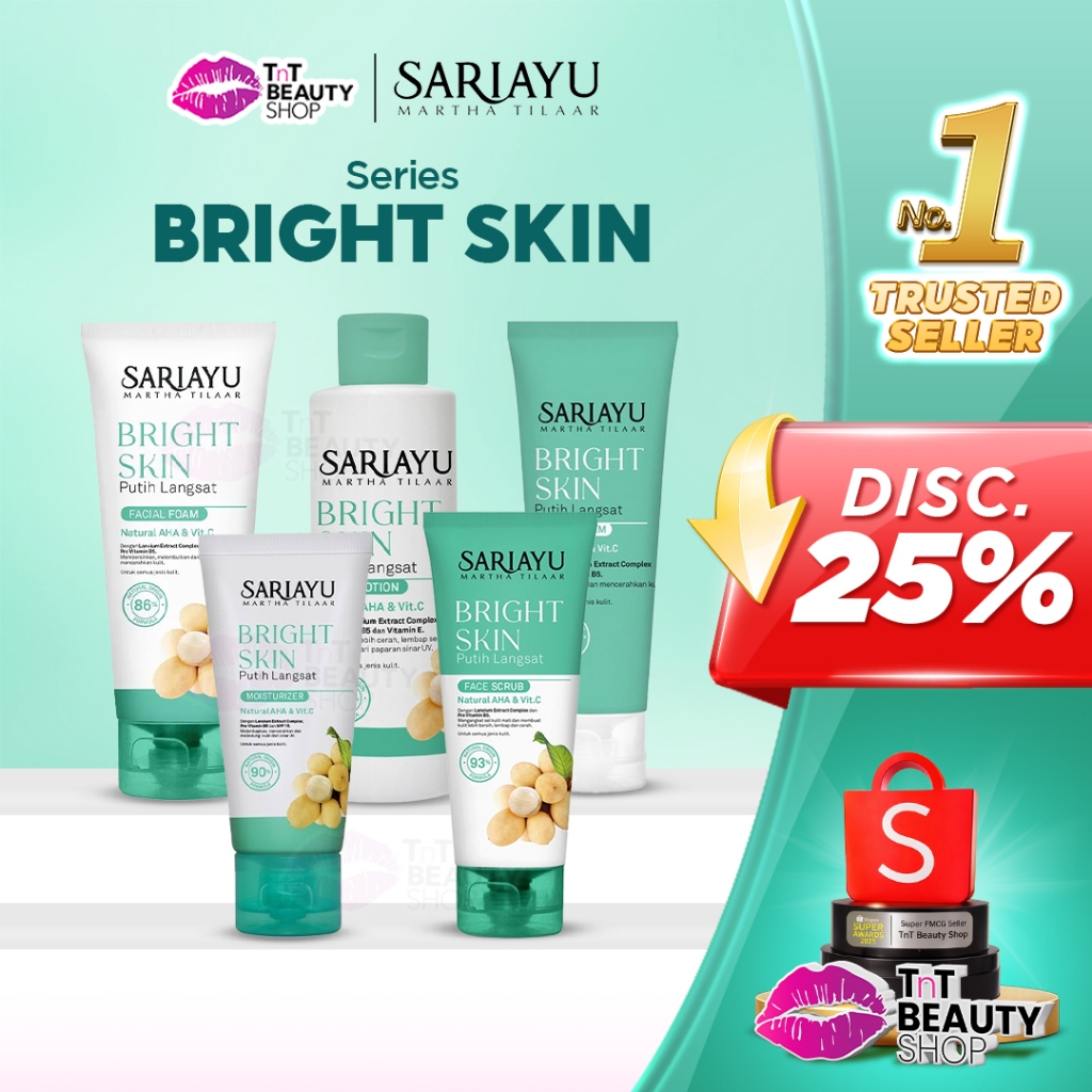 SARIAYU Bright Skin Putih Langsat Series | Scrub - Moist - Serum - Night Cream Sari Ayu | TnT Beauty