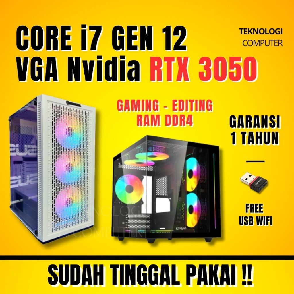 Core i7 | GEN 12 | VGA RTX 3050  | PC Only | PC Rakitan | Komputer CPU | PC Gaming Editing 2