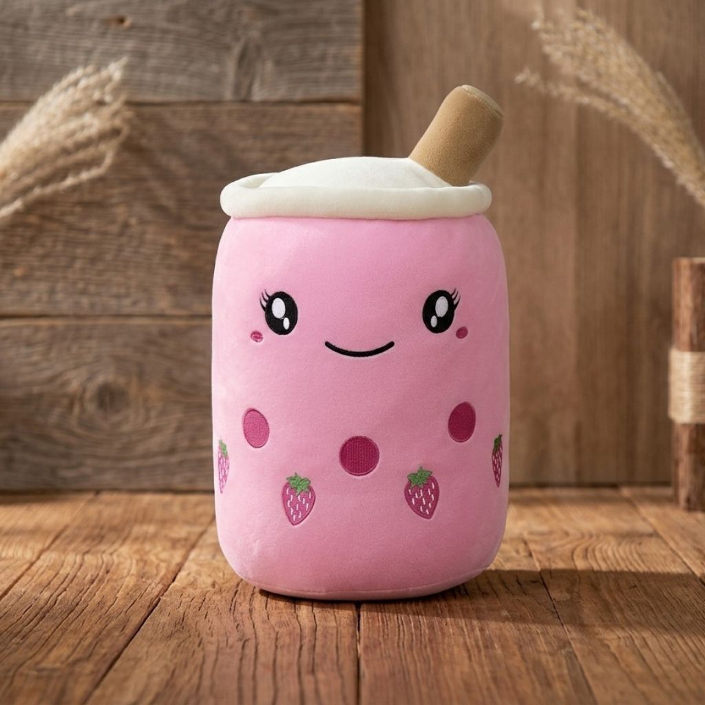 Boneka Boba Jumbo Strawberry Pink Lucu