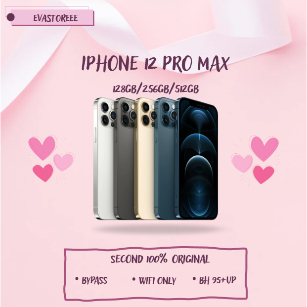 IPHONE 12 PRO MAX WIFI ONLY 128GB/256GB/512GB Bekas Second Original Mulus Fullset Game/Live/Merekam 