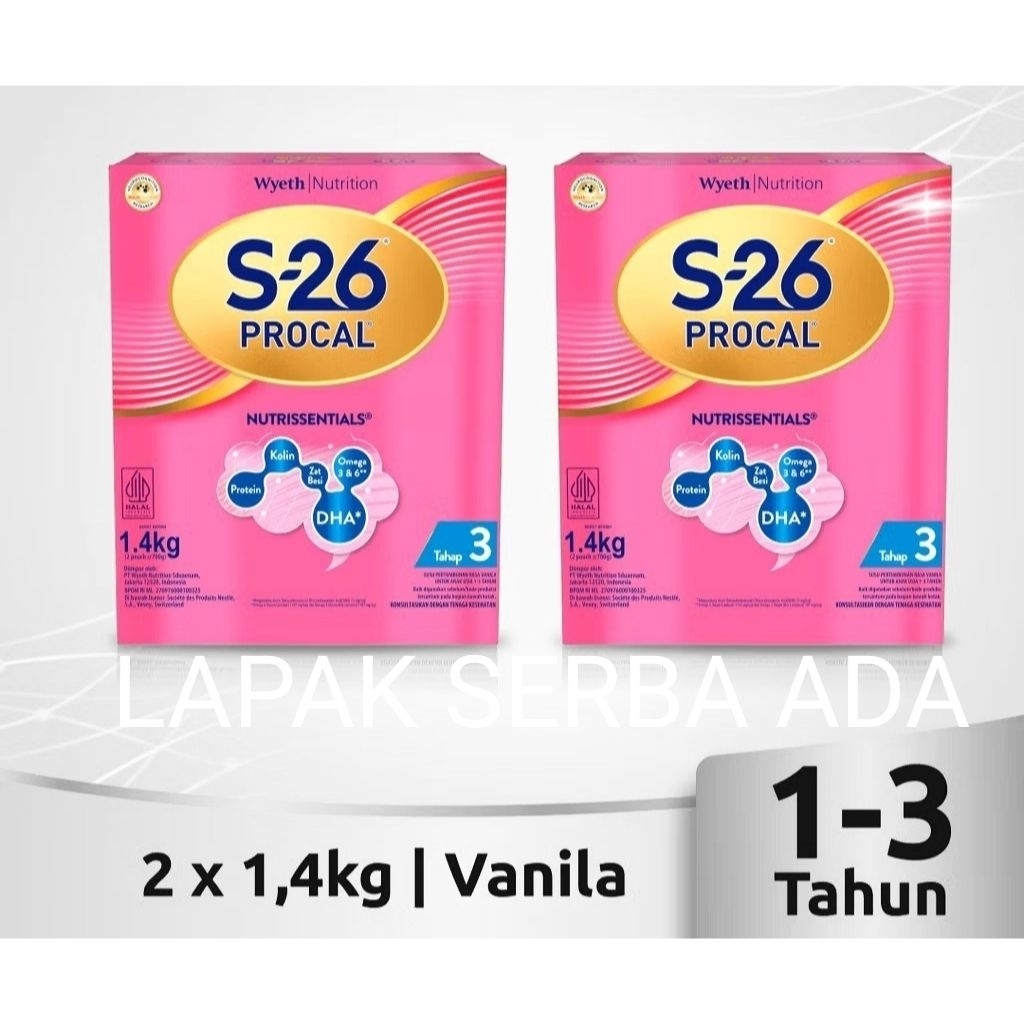 Susu Pertumbuhan Anak 1-3 Tahun S-26 Procal 2 x 1400gr