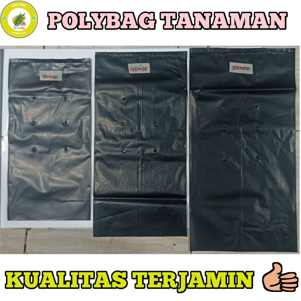 1KG-Polybag tanaman Kemasan 1kg Polybag besar/Polybag hitam ukuran besar/Plastik tanaman/Media tanam