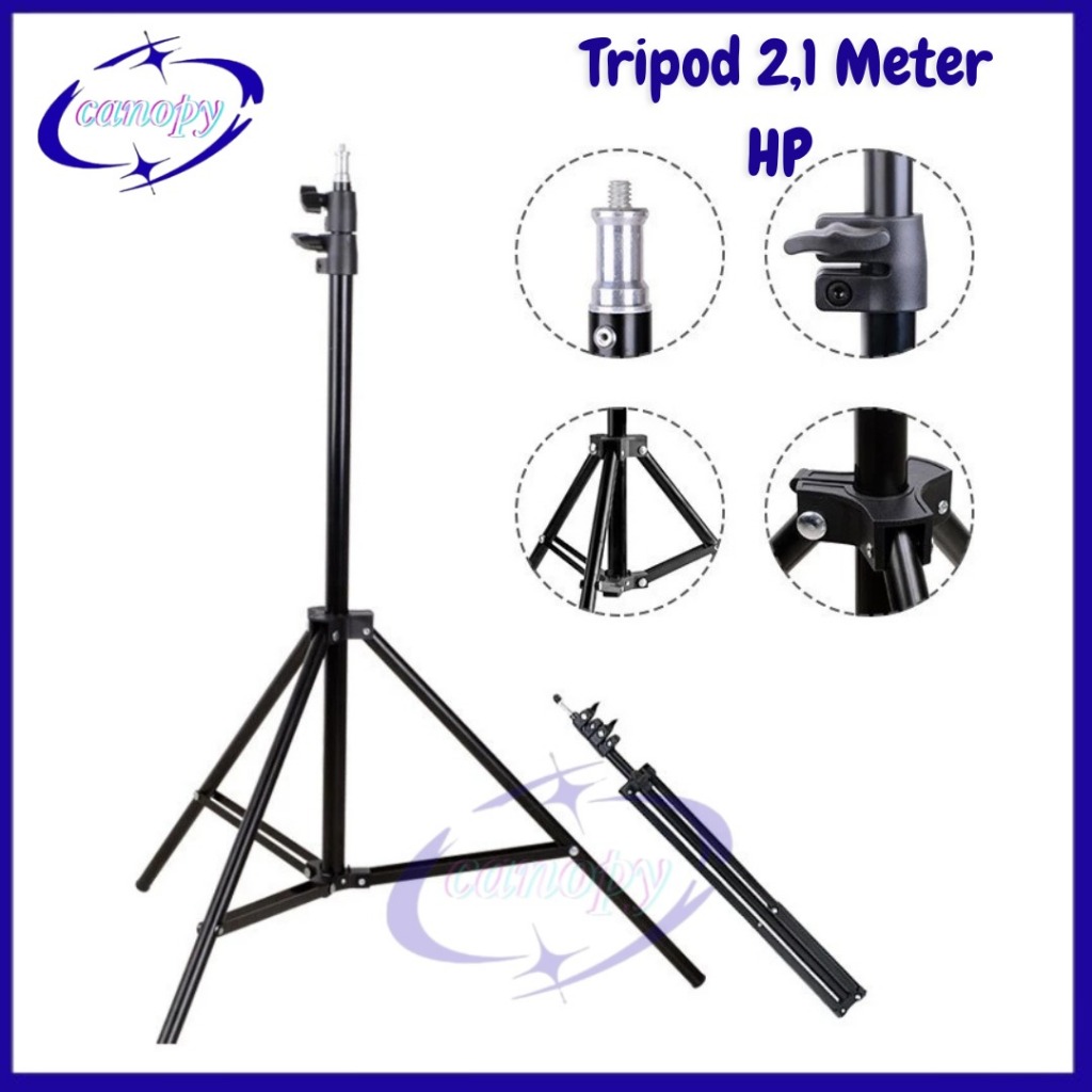 Canopy Tripod Stand Adjustable Camera Phone Holder 2.1 Meter / Tripod HP 2.1 Meter / Light Stand Tri
