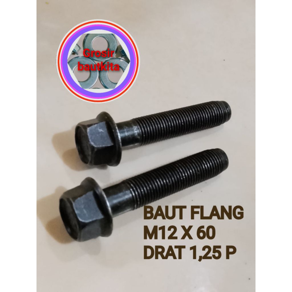 COD, BAUT 17,M12 X 60.BAUT FLANG PANJANG 6CM, BAUT DRAT 1,25P,.BAUT SASIS KENDARAAN  MULTIFUNGSI