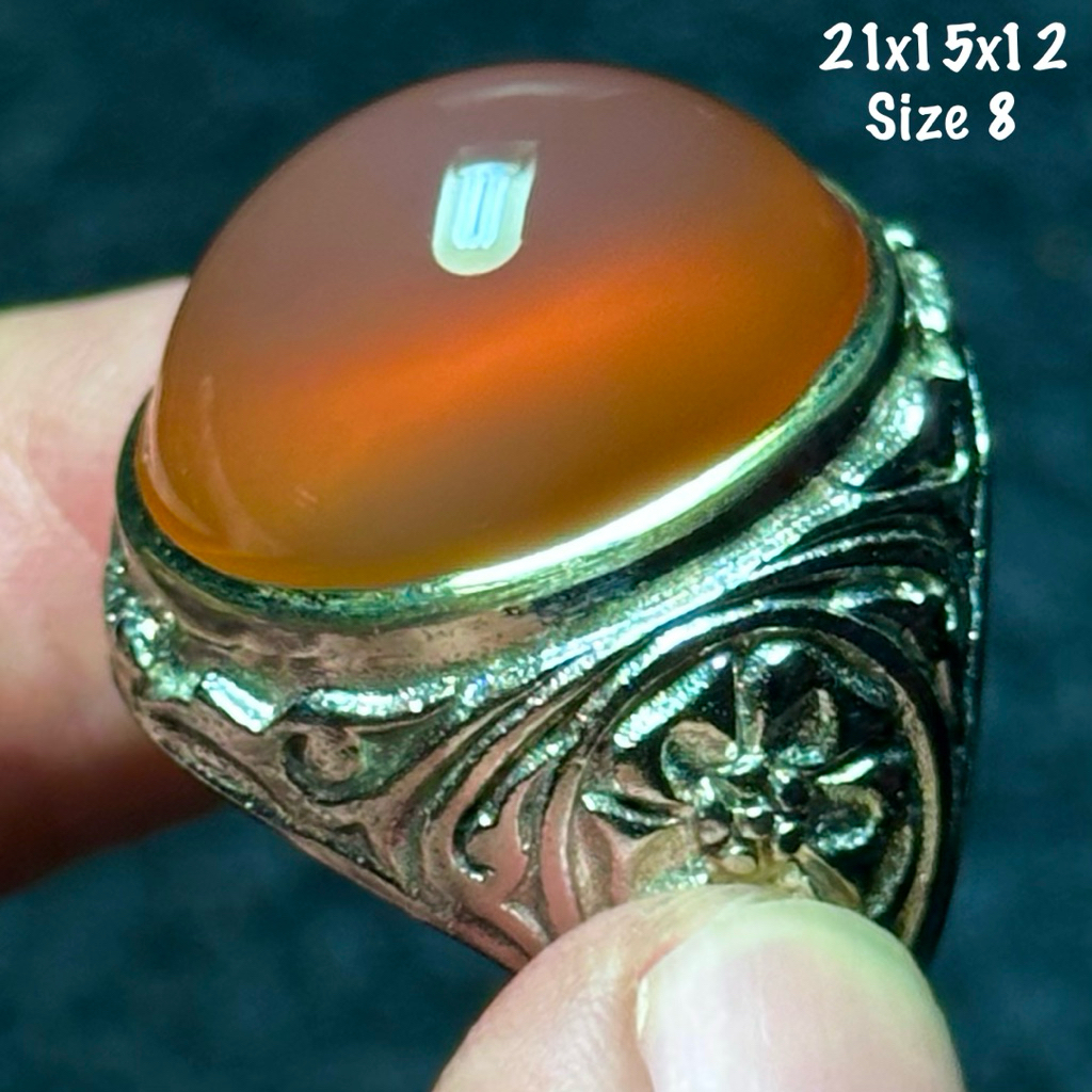 Cincin Batu Akik Natural Obi Nukleus Giwang Kristal (asli alam)