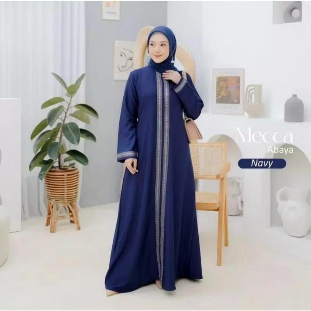 Gamis Abaya Garis Katun Bordir Gamis Wanita Dewasa